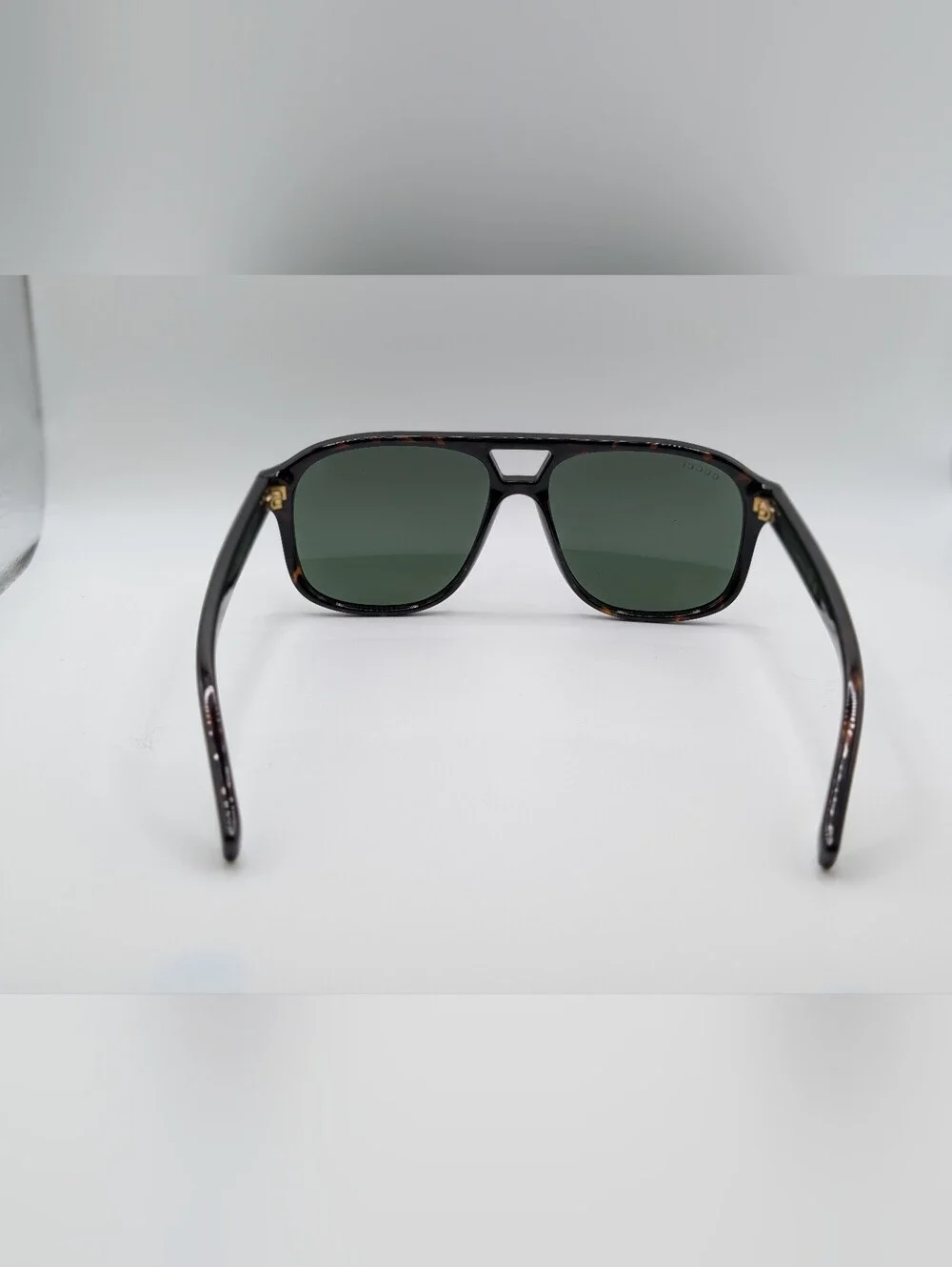 GUCCI Aviator Sunglasses Tortoise Shell Dark Green Lens GG1856S 002 w/ Case NEW